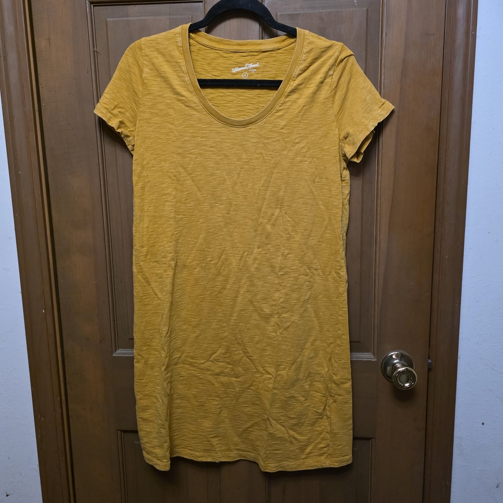 Universal Thread Mustard Short Sleeve Tee Dress